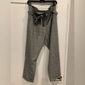Zara trousers size xl gingham paper waist